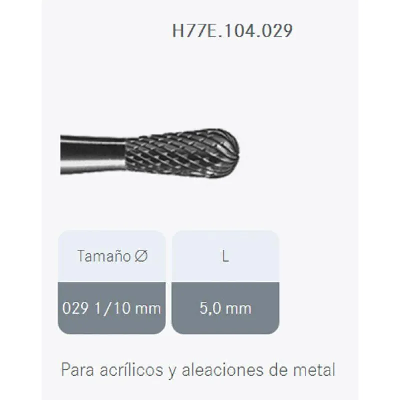 FRESA CARBURO TUNGSTENO H77E.104 - 1UD