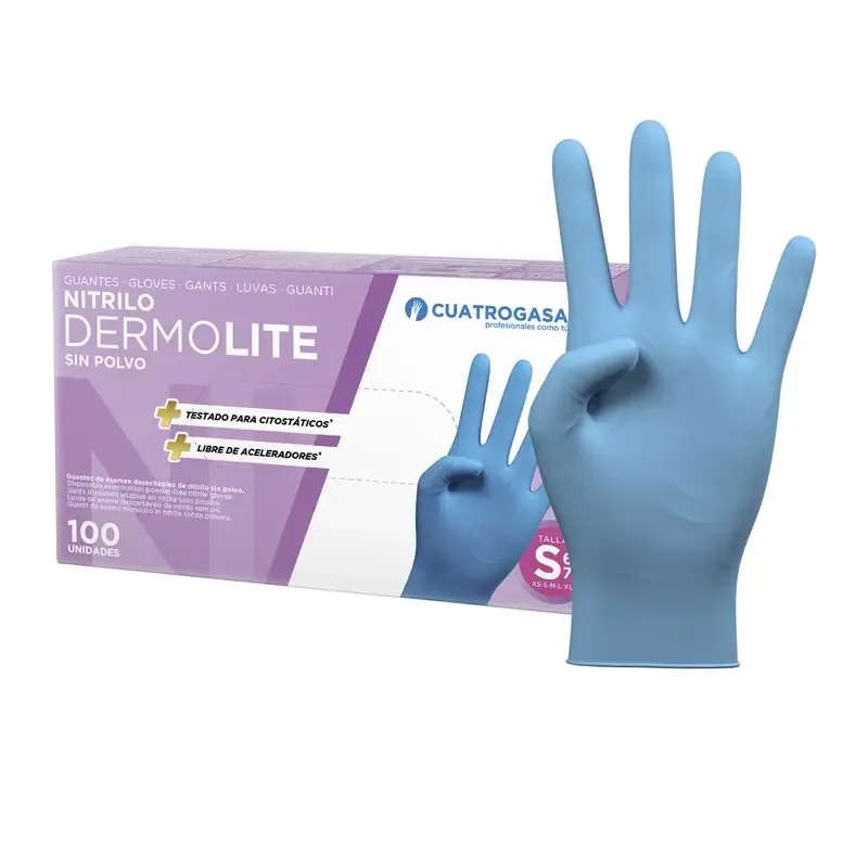 GUANTES NITRILO SIN POLVO AZULES - TALLA L