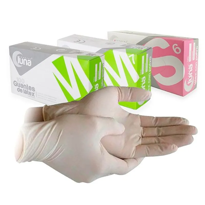 GUANTES DE LÁTEX SIN POLVO - EXTRA PEQUEÑOS -  TALLA XS
