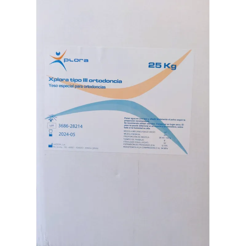 Escayola Xplora Ortodoncia Tipo III caja 25 kgrs. blanca